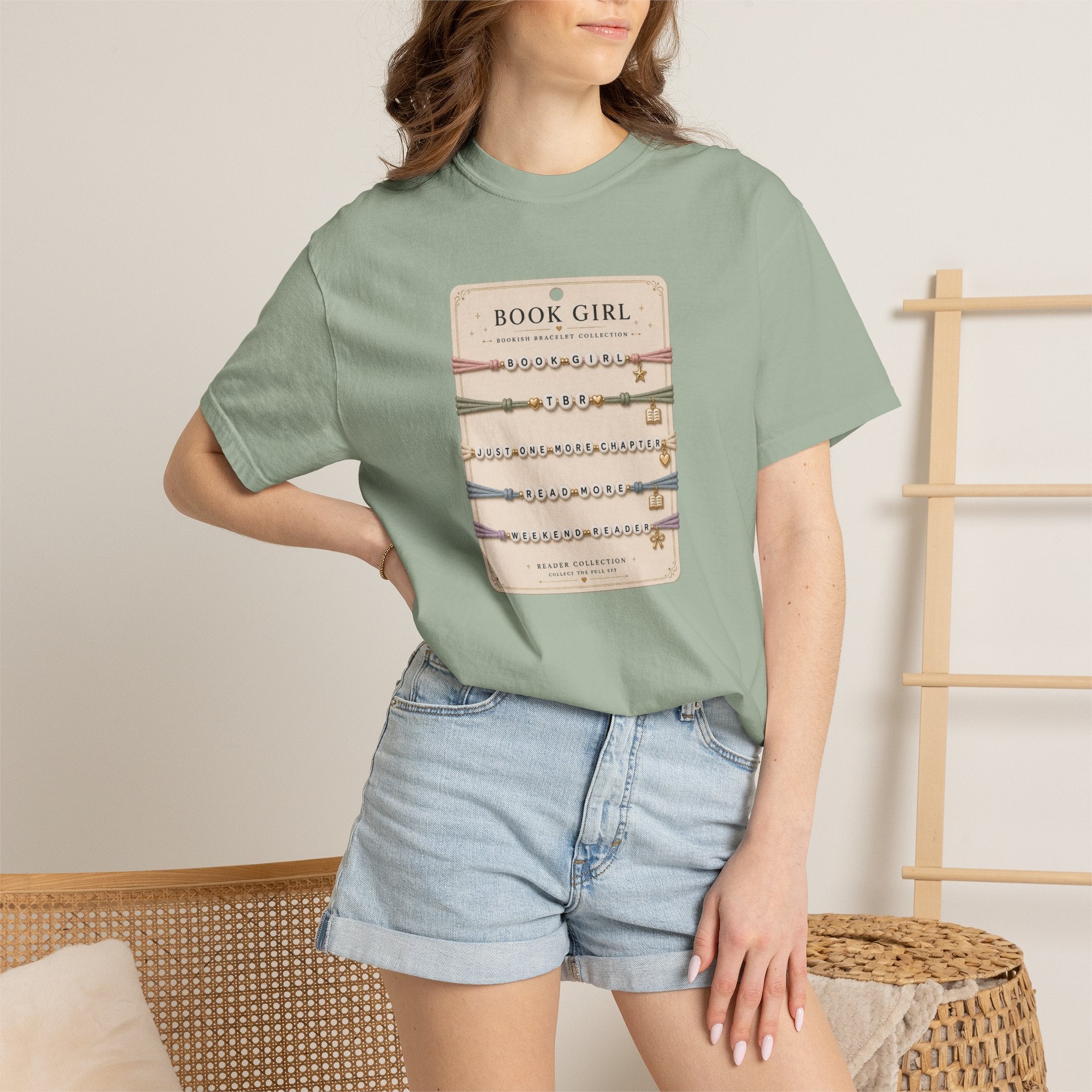 Book Girl Bracelet Card T-Shirt