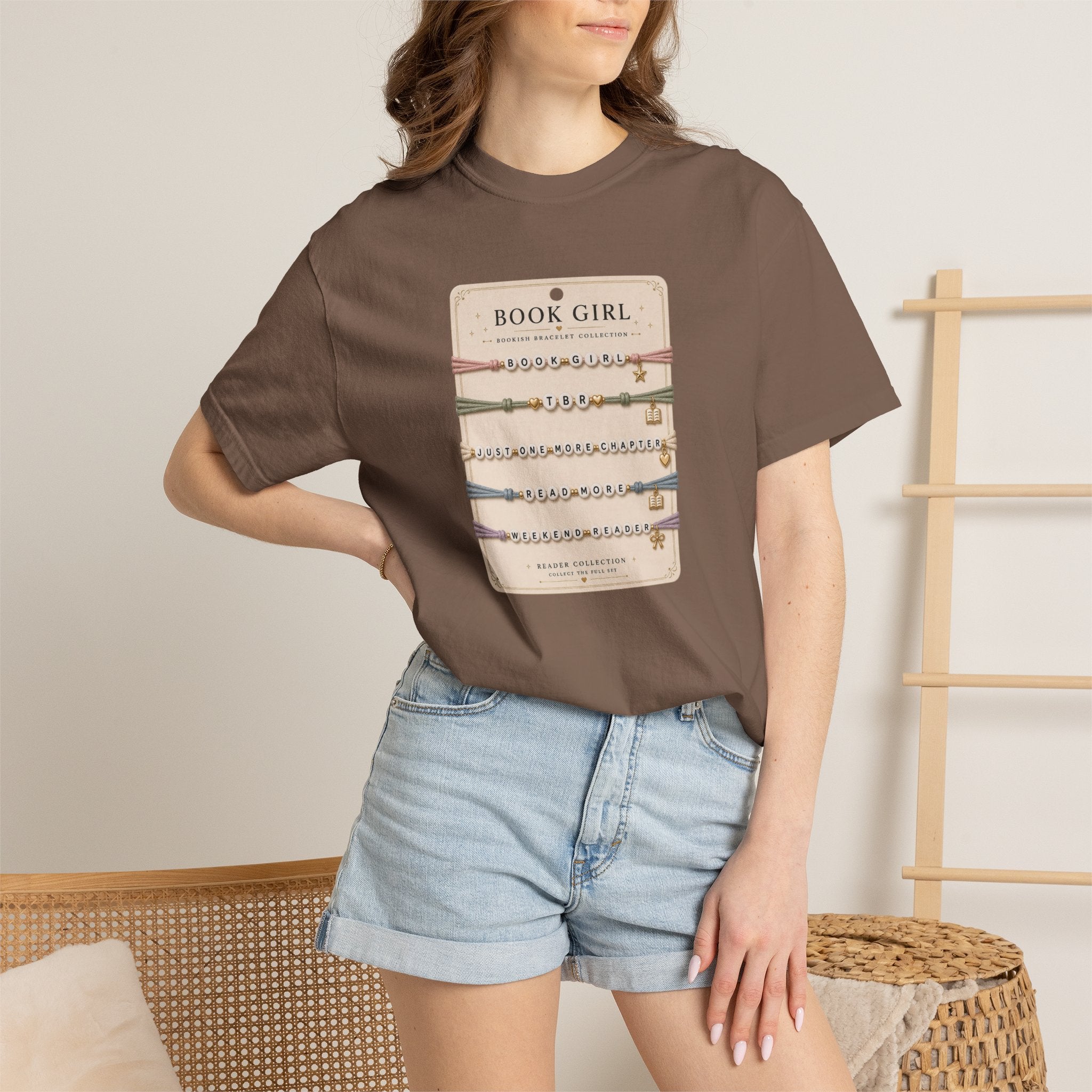 Book Girl Bracelet Card T-Shirt