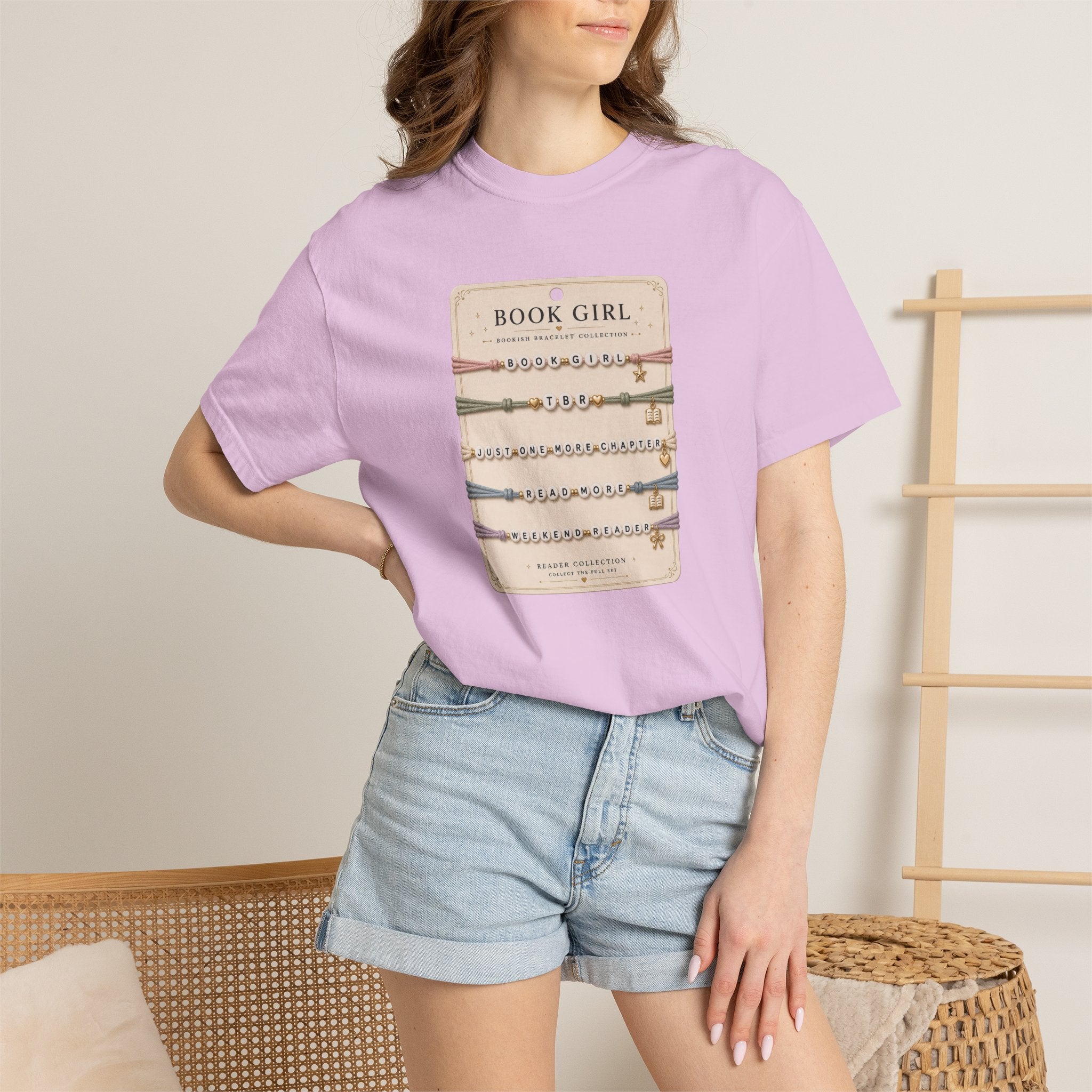 Book Girl Bracelet Card T-Shirt