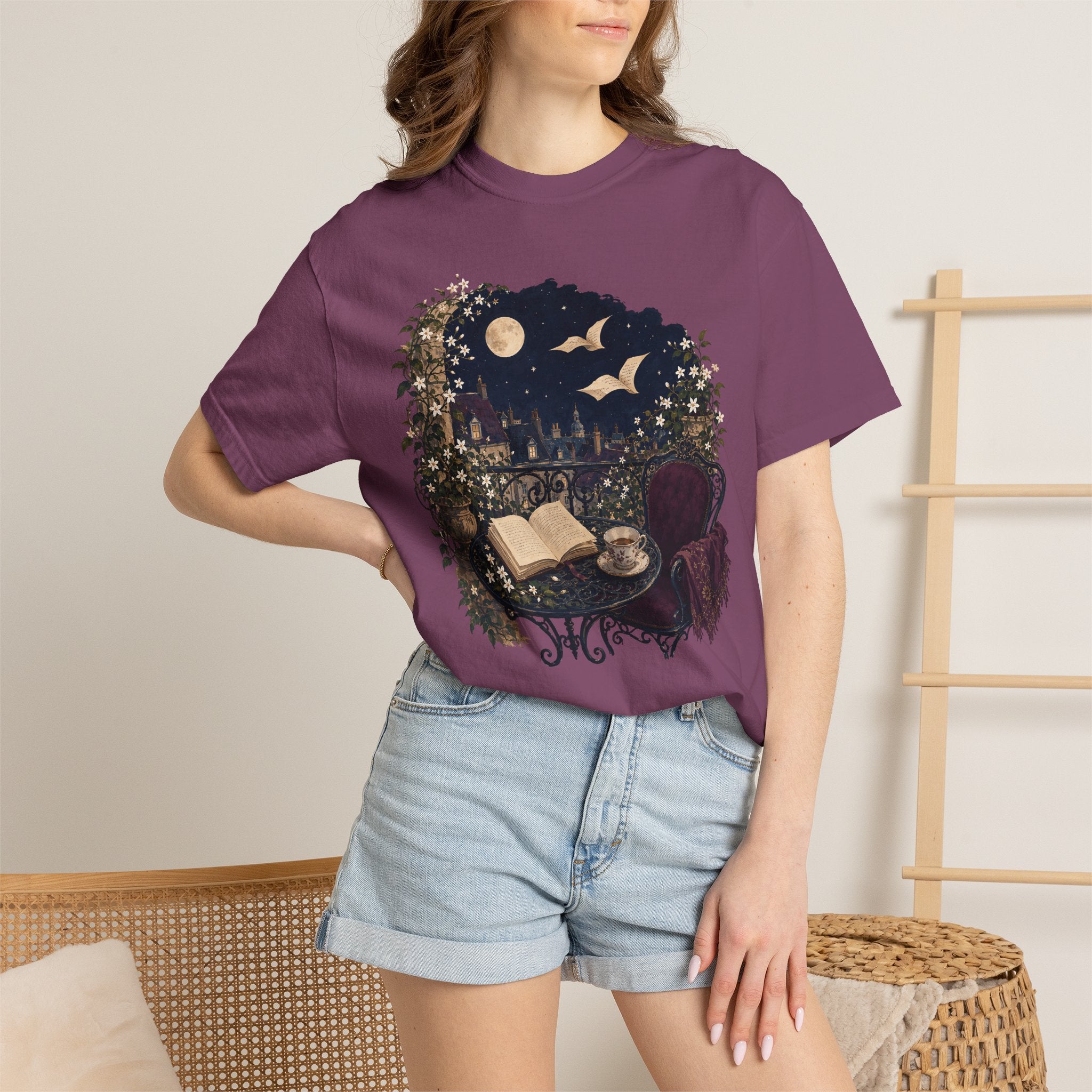 Moonlit Reading Balcony T-Shirt