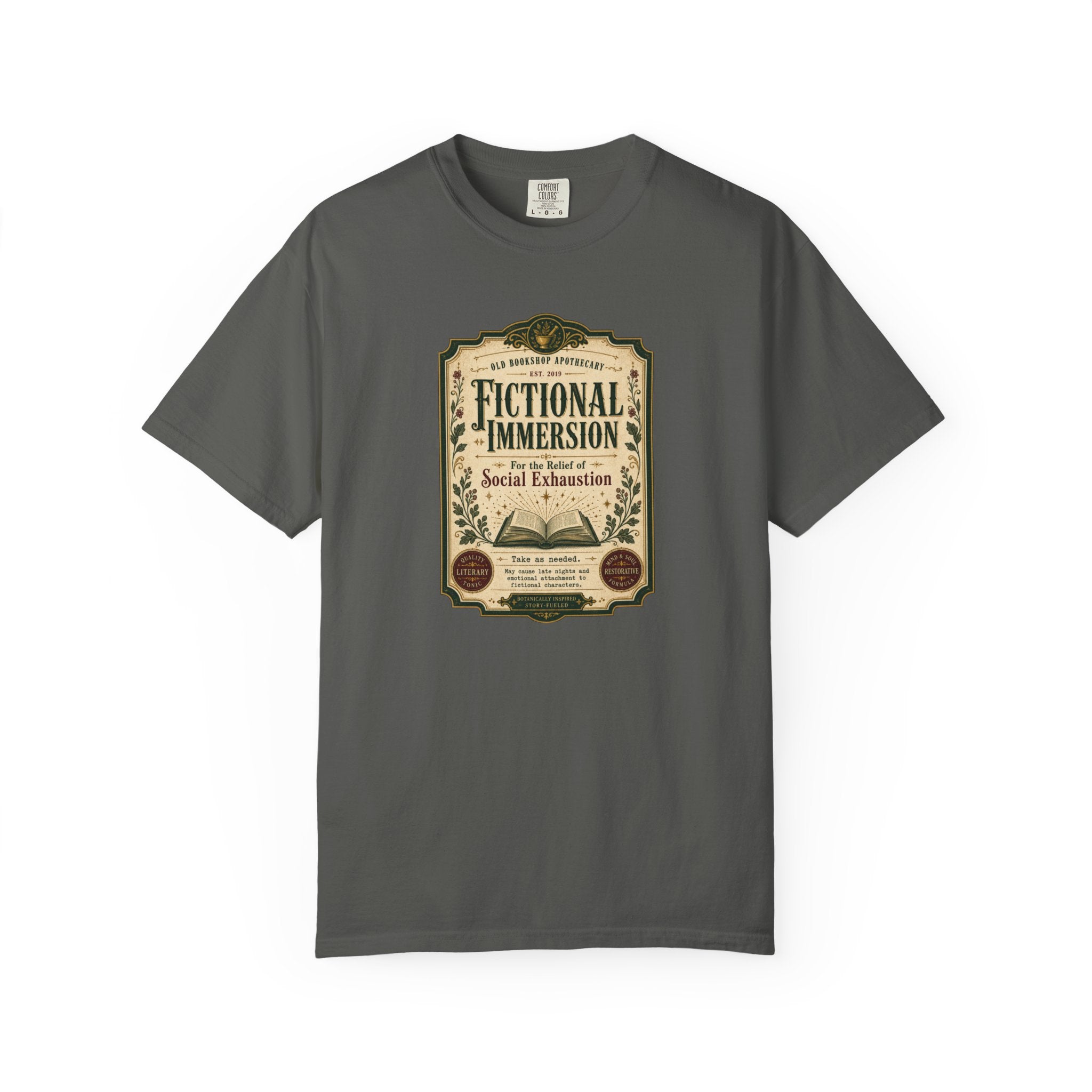Fictional Immersion Apothecary Label T-Shirt