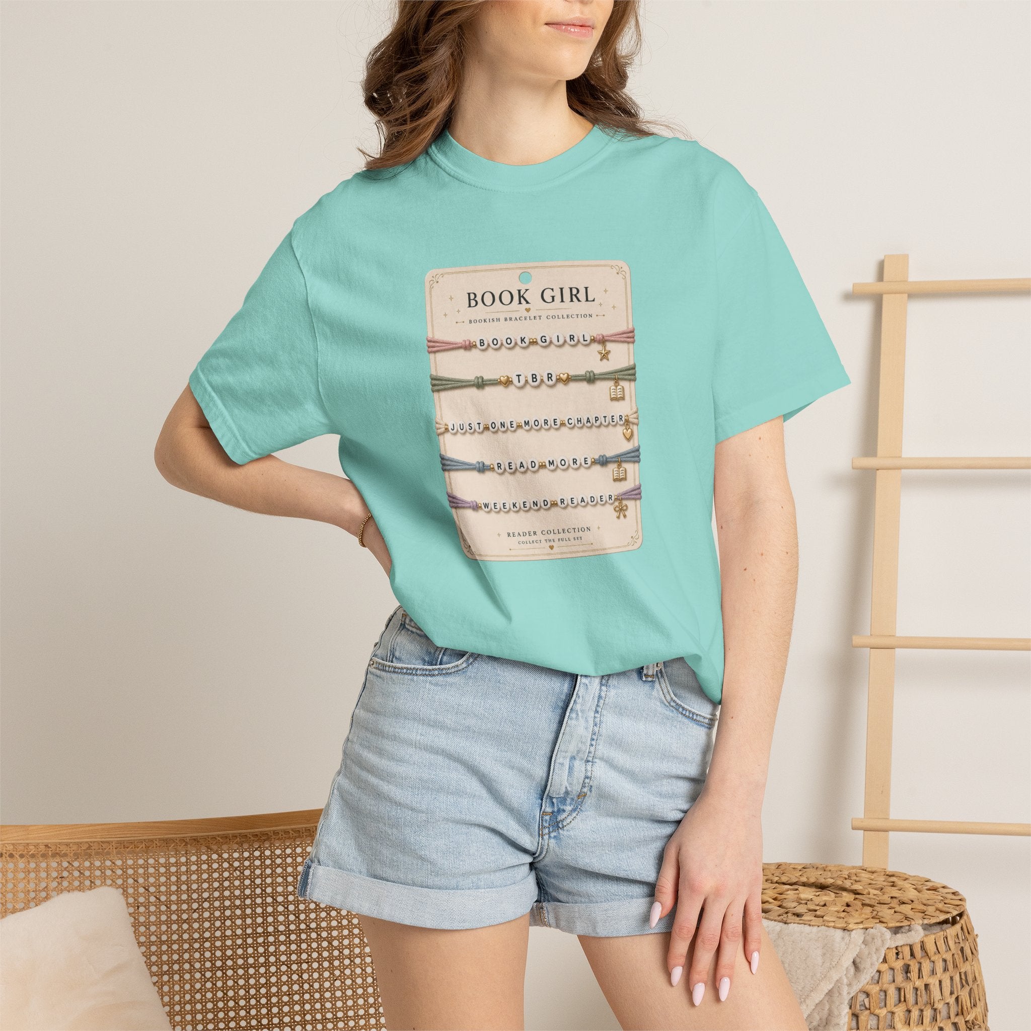 Book Girl Bracelet Card T-Shirt
