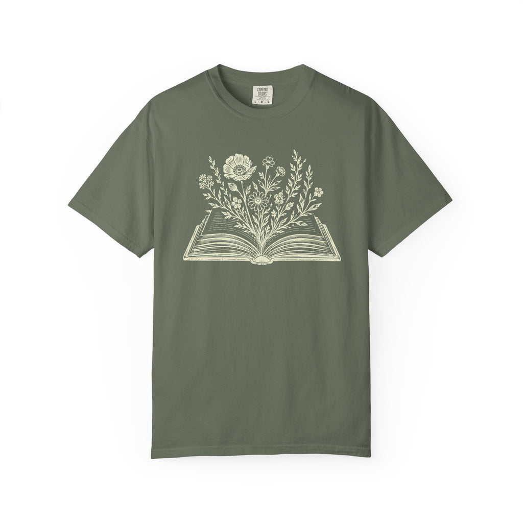 Flowers And Book T-Shirt