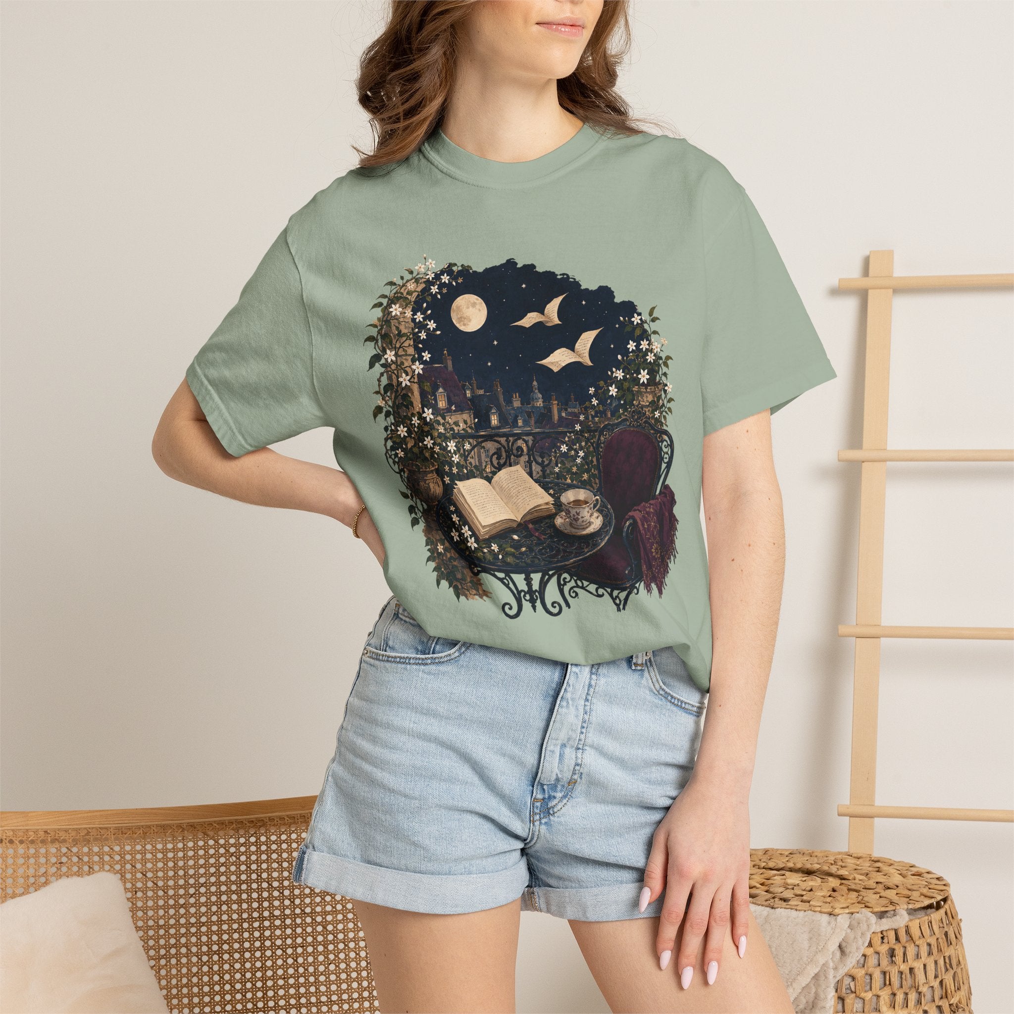 Moonlit Reading Balcony T-Shirt