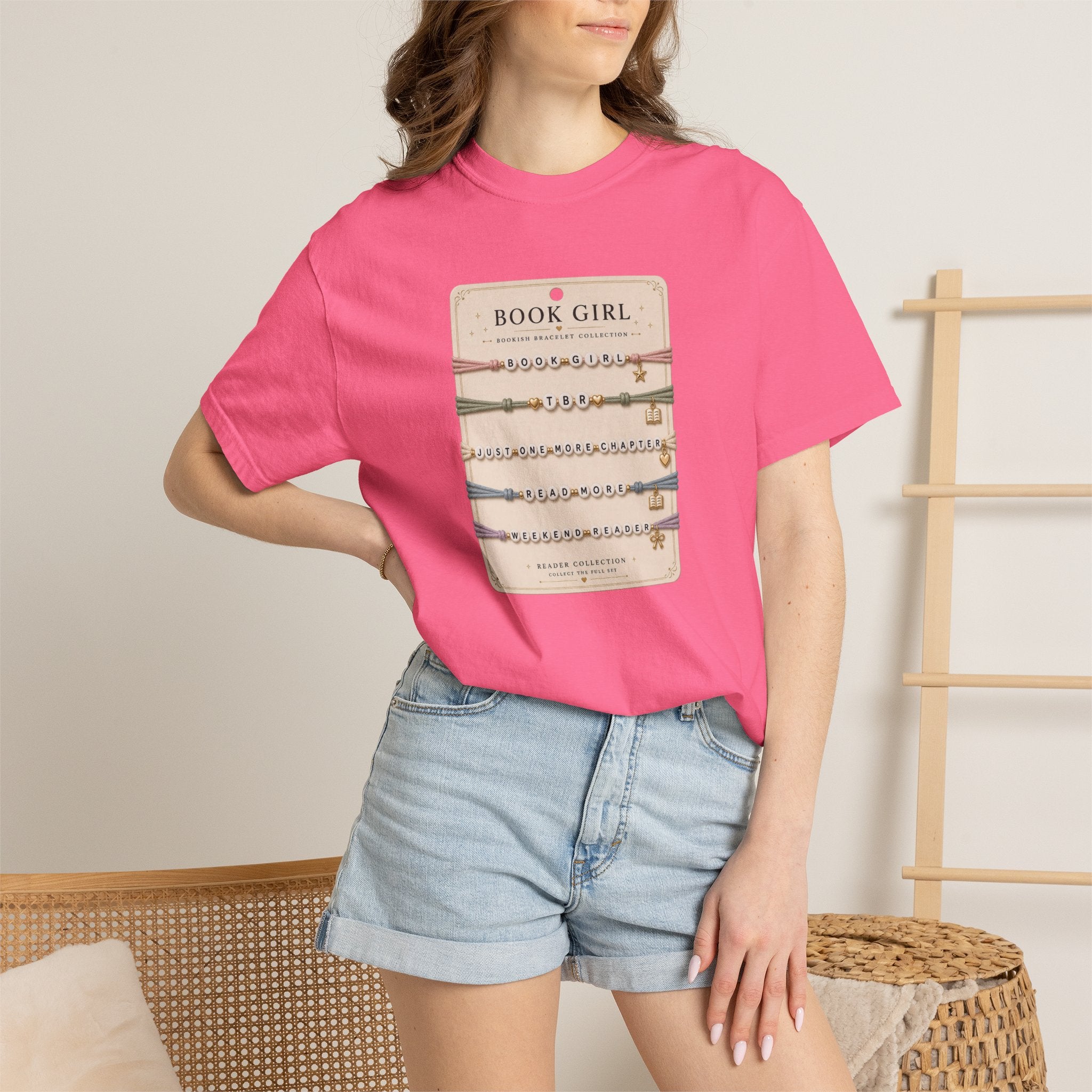 Book Girl Bracelet Card T-Shirt