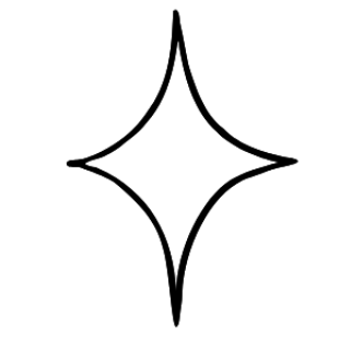 A simple black line drawing of a four-pointed star on a plain white background.