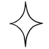 A simple black line drawing of a four-pointed star on a plain white background.